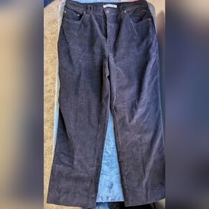 Bill Blass Corduroy Jeans Women's Size 14 Stretch Pants Black Vintage Brown